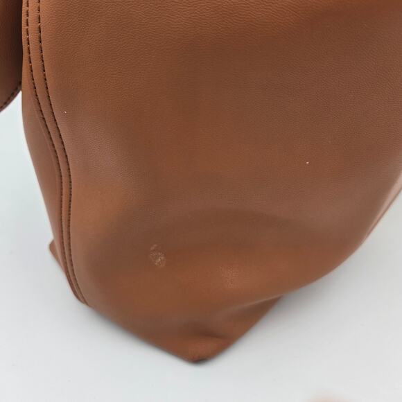 Vince Camuto Leila Brown Leather Drawstring Bucket Bag - Picture 8 of 15